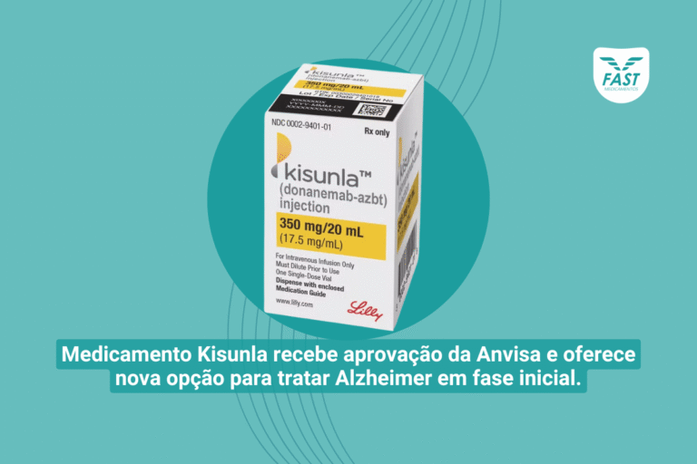 Caixa do medicamento Kisunla + subtítulo