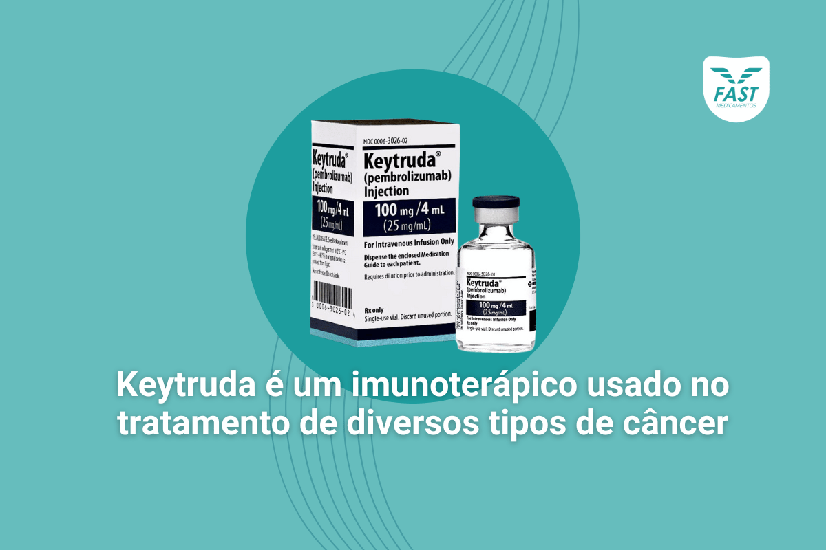 Amostra e caixa do medicamento Keytruda